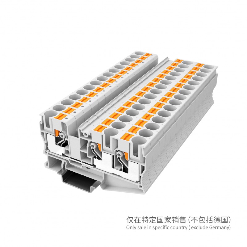 UPT-10/1-2-GY直通式接线端子  一进两出