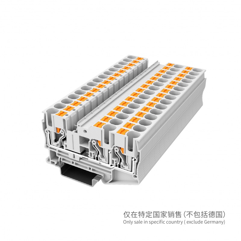 UPT-6/1-2-GY直通式接线端子  一进两出