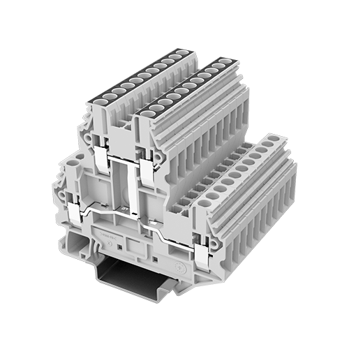 UUT-2.5/2L-GY 双层接线端子 （带电位分配）两进两出